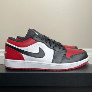 Size 10.5 Mens - Jordan 1 Low Bred Toe Free Shipping!